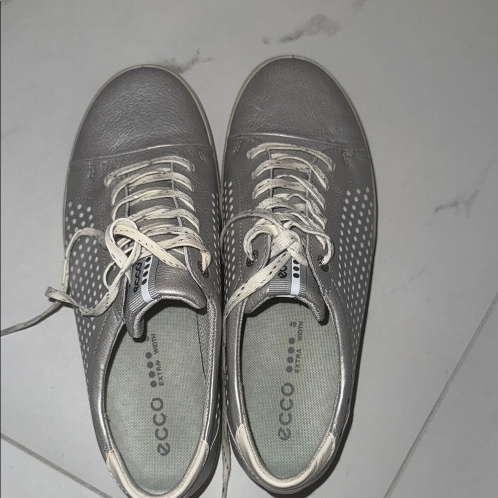 Ecco Charcoal Leather Ladies Golf Shoes